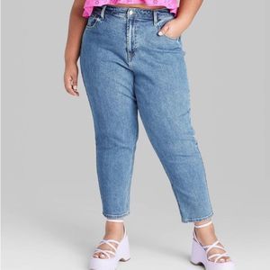 Wild Fable Blue Denim Super High Rise Tapered Jeans Size 16